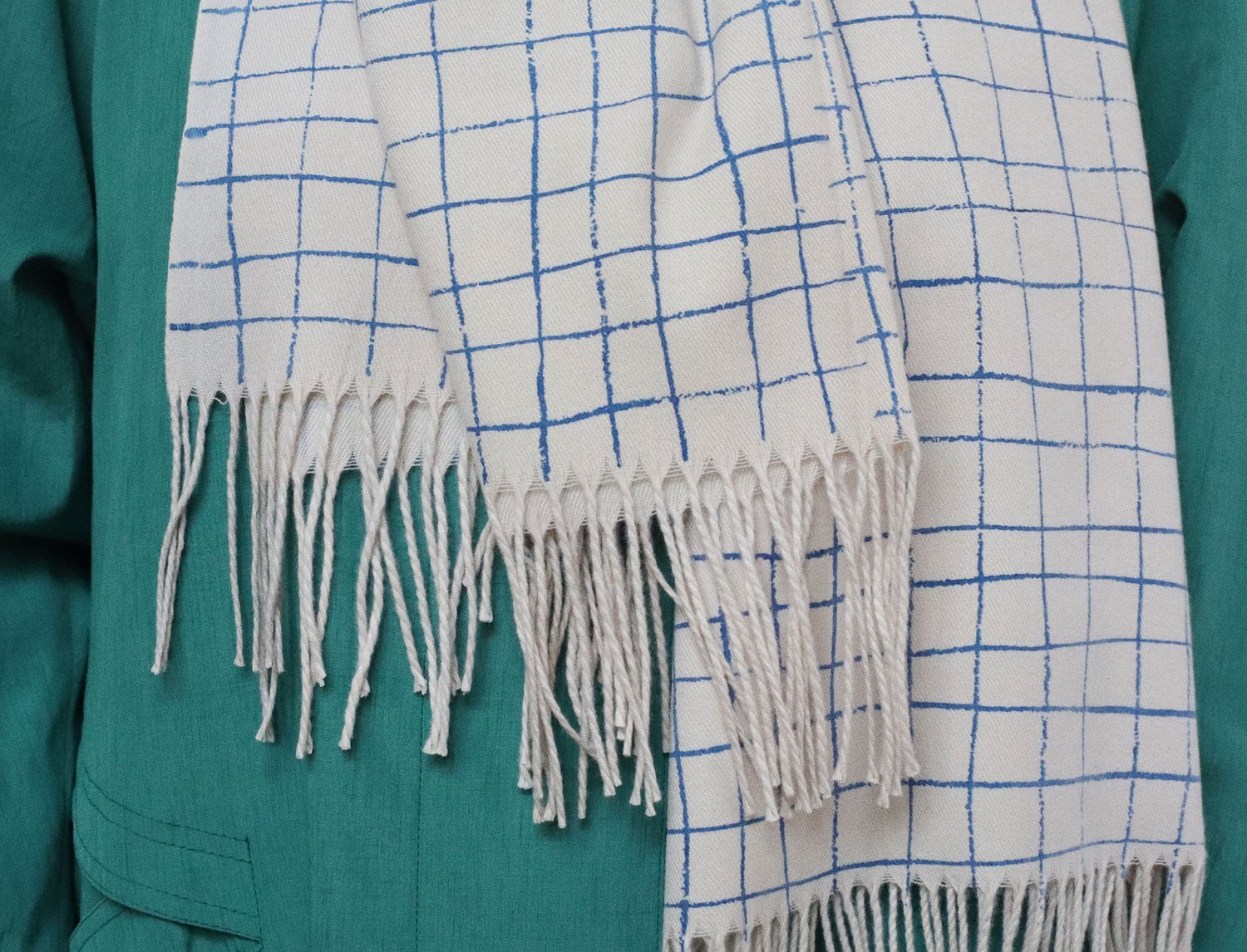 Image of BLUE GRID SCARF