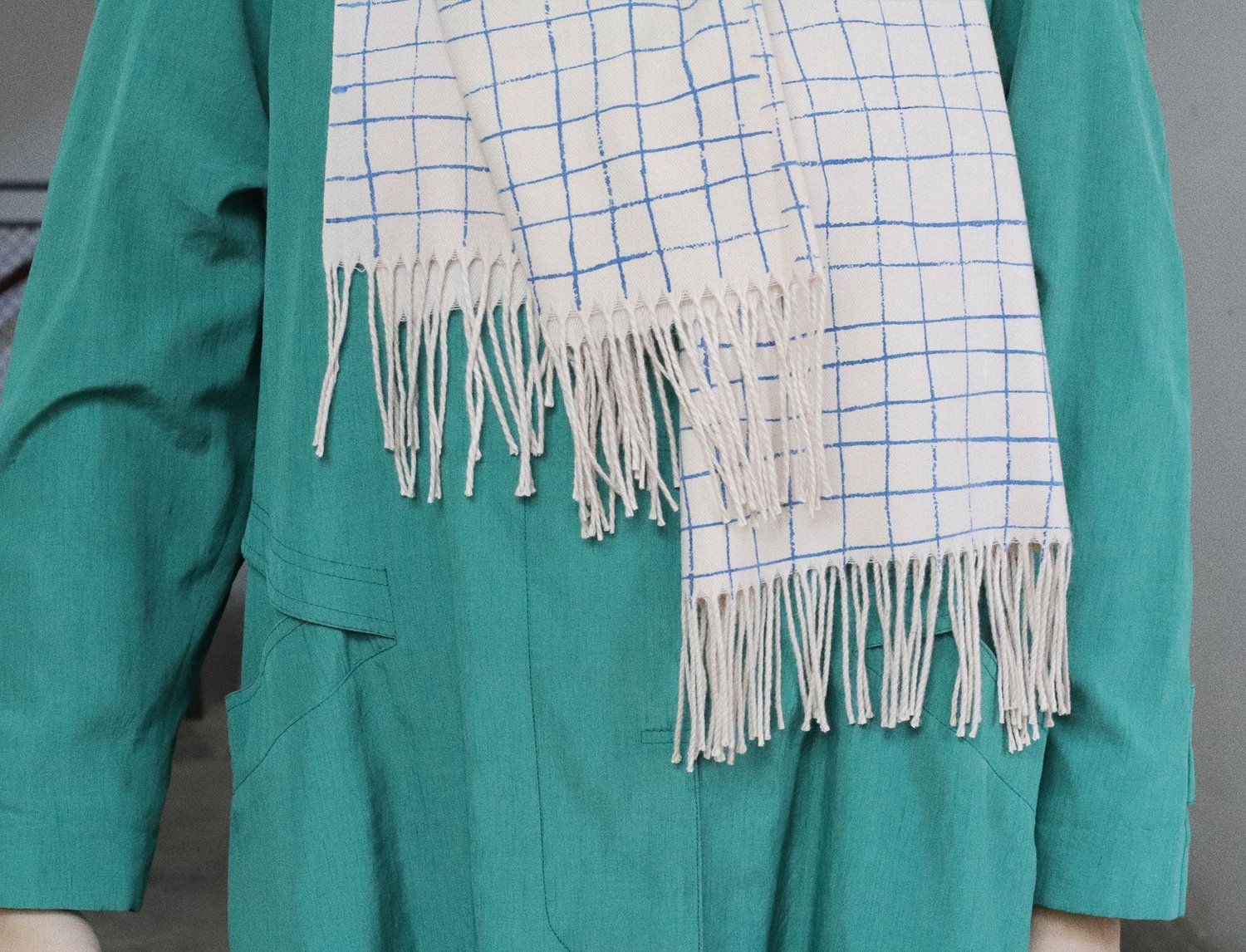 Image of BLUE GRID SCARF (preorder)