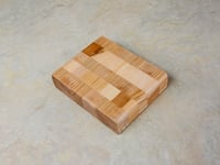 Image 1 of Wooden Checkerboard Trivet made with Cherry and Maple, Small Hot Plate, Accent Plate