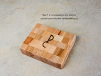 Image 2 of Wooden Checkerboard Trivet made with Cherry and Maple, Small Hot Plate, Accent Plate