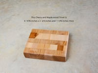 Image 3 of Wooden Checkerboard Trivet made with Cherry and Maple, Small Hot Plate, Accent Plate