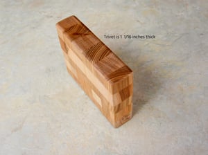 Image of Wooden Checkerboard Trivet made with Cherry and Maple, Small Hot Plate, Accent Plate