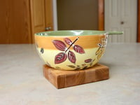 Image 5 of Wooden Checkerboard Trivet made with Cherry and Maple, Small Hot Plate, Accent Plate