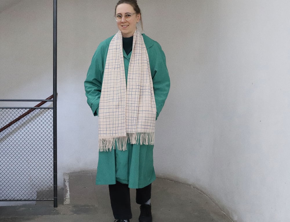 Image of BLUE GRID SCARF