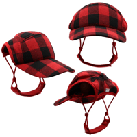 Image 1 of PupLid Buffalo Plaid Camper Dog Hat 