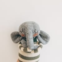 Image 1 of Willie - Sculpted Sock Elephant with Weighted bottom and dangly legs