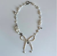 button-chain ribbon necklace