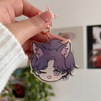 Image 2 of LADS Chibi Kitty Ears Glittered Keyrings