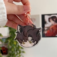Image 4 of LADS Chibi Kitty Ears Glittered Keyrings