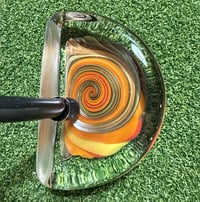 Image 1 of Orange and silver spiral mallet putter