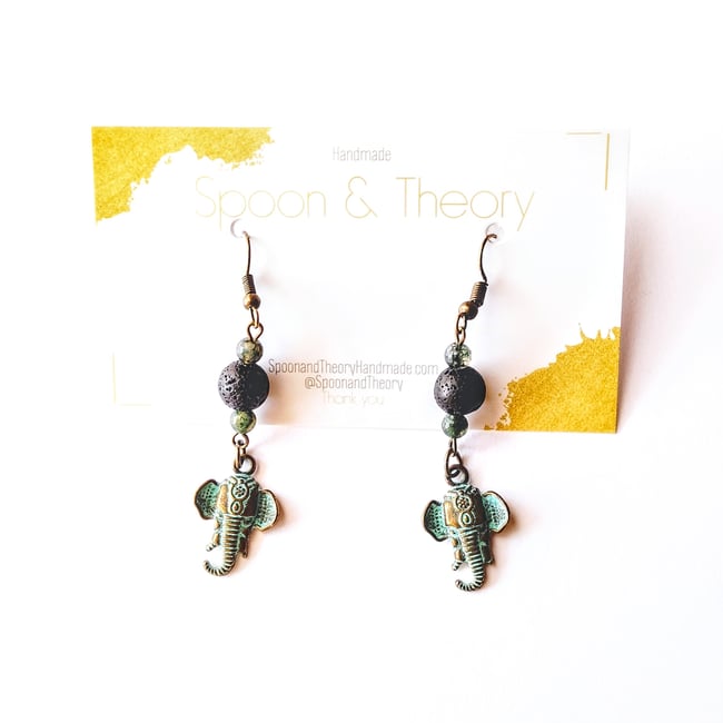 Spoon & Theory Jasper Stone Aromatherapy Diffuser Earrings 