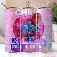 Image 1 of Chris Brown Tumbler Cup Glitter Pink, 11:11 Tour Merch, Breezy Gift, CB Chris Brown Fan-eea44519