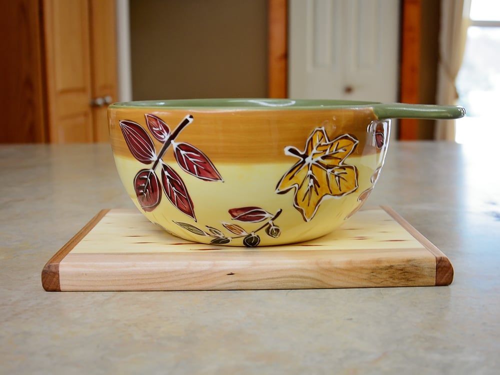 Image of Wooden Trivet made from Cottenwood trimmed in Maple, small hot plate, Accent Plate