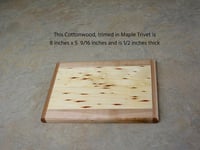 Image 4 of Wooden Trivet made from Cottenwood trimmed in Maple, small hot plate, Accent Plate