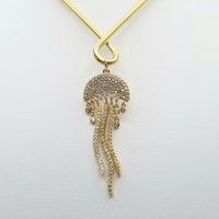SILVER JELLYFISH CUBIC ZIRCONIA COLLAR