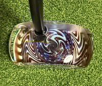 Image 1 of Blue and metallic silver switchback baby sledge putter with side window