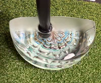 Image 1 of Blue/white/silver raked mallet putter