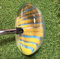 Image 2 of Teal and yellow snakeskin flat mallet putter