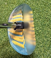 Image 3 of Teal and yellow snakeskin flat mallet putter