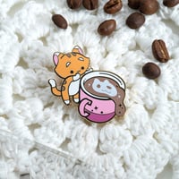 Image of Choas Coffee Orange Cat Enamel Pin