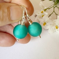 Image 6 of Pale Teal Round Earrings