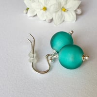 Image 1 of Pale Teal Round Earrings