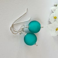 Image 2 of Pale Teal Round Earrings