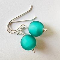 Image 3 of Pale Teal Round Earrings