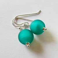 Image 4 of Pale Teal Round Earrings