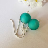 Image 5 of Pale Teal Round Earrings