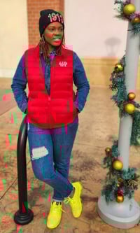 Image 4 of Lightweight Puffer Vest (RED and BLACK) 