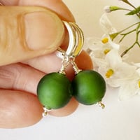 Image 5 of Matt Sage Green Round Earrings