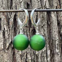 Image 6 of Matt Sage Green Round Earrings