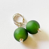 Image 3 of Matt Sage Green Round Earrings