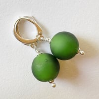 Image 4 of Matt Sage Green Round Earrings