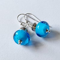 Image 4 of Shiny Aqua with Silver Earrings