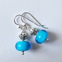 Image 5 of Shiny Aqua with Silver Earrings