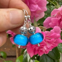 Image 9 of Shiny Aqua with Silver Earrings