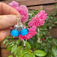 Image 10 of Shiny Aqua with Silver Earrings