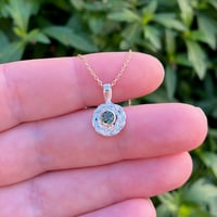 Image 3 of Green Tourmaline Wreath Charm in Mixed Metals