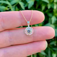 Image 2 of Teal Sapphire Wreath Charm in Mixed Metals