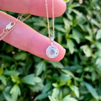 Image 4 of Teal Sapphire Wreath Charm in Mixed Metals