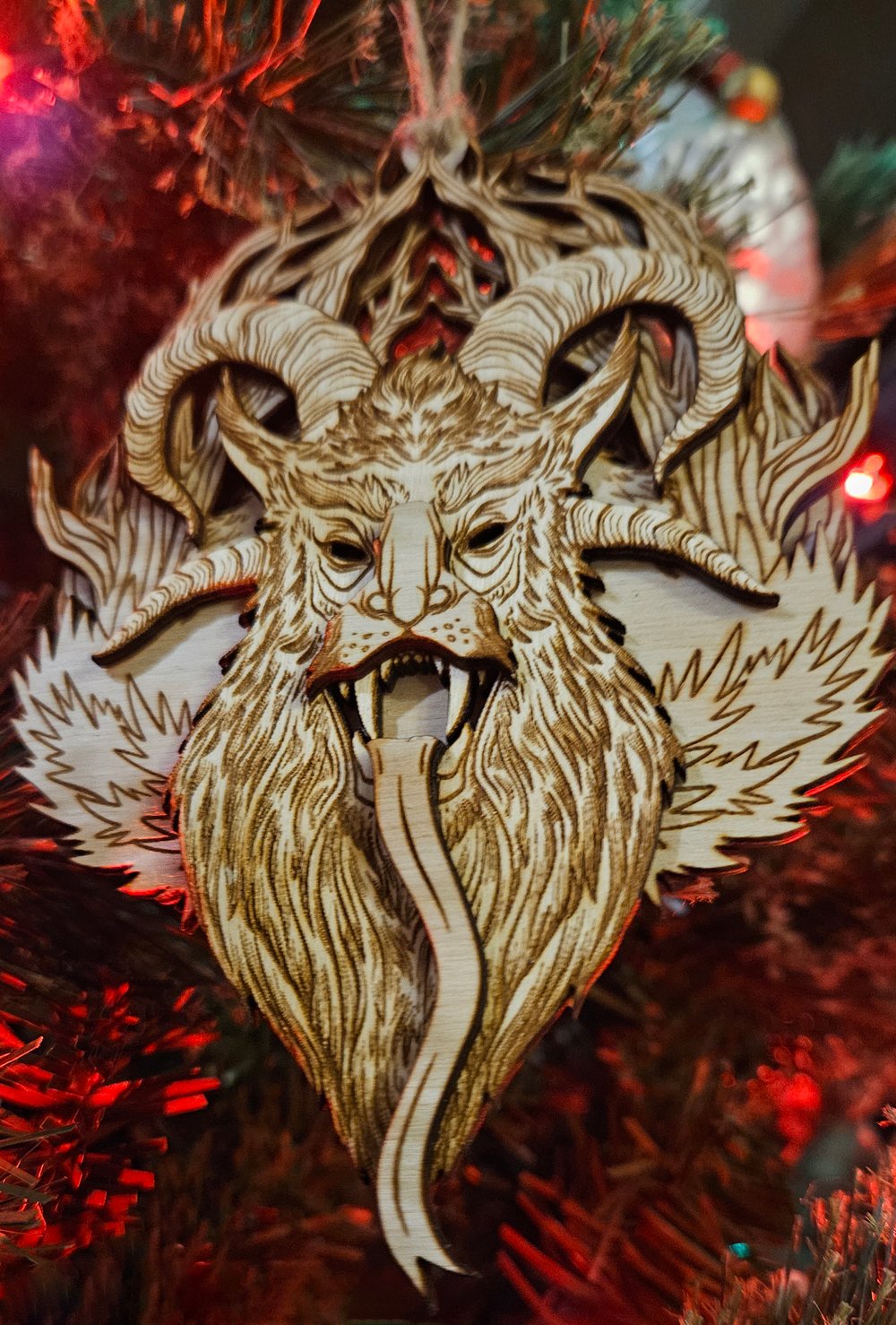 Krampus Layered Wood Ornament