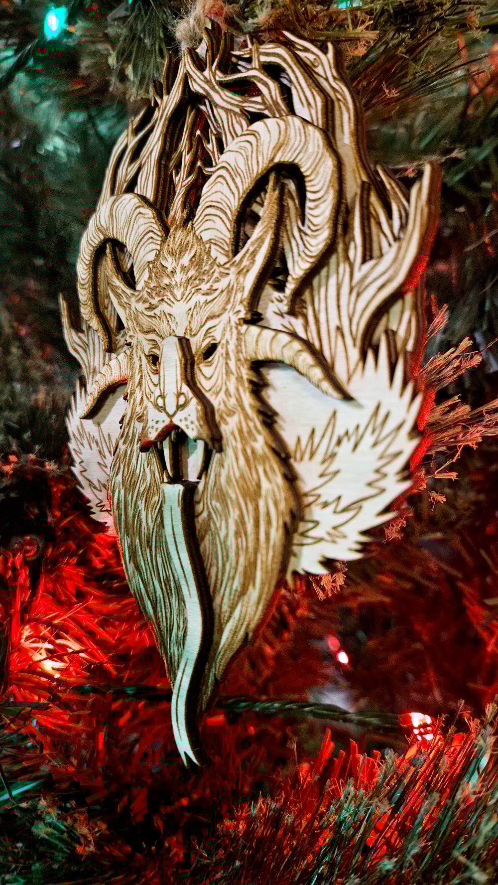 Krampus Layered Wood Ornament