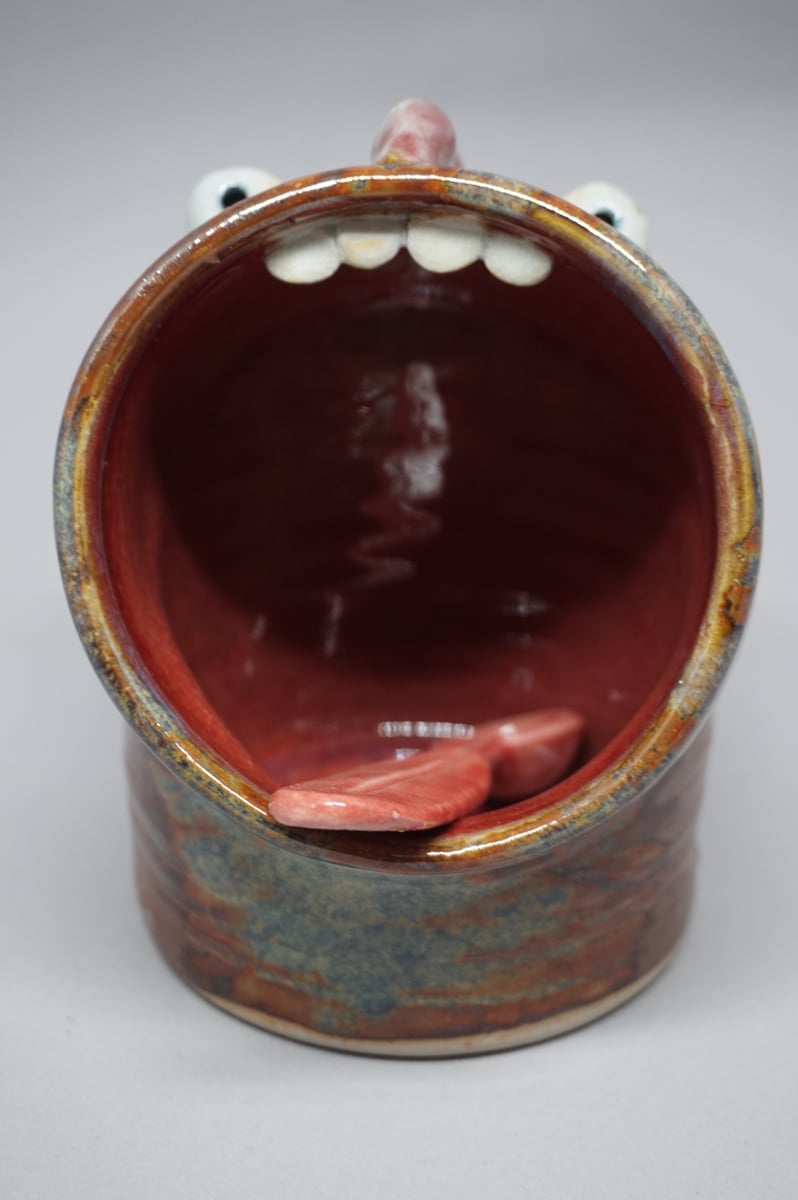 鉢・プランター valiem monster mouth bowlneck Msize Frankenstein Loud Mouth candy holder or dish – Jade Pottery