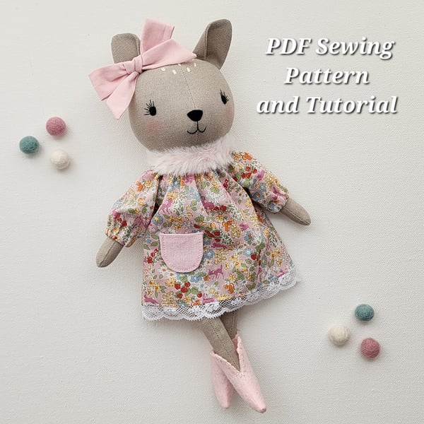 Image of Deer Fawn Doll Sewing Pattern and Tutorial