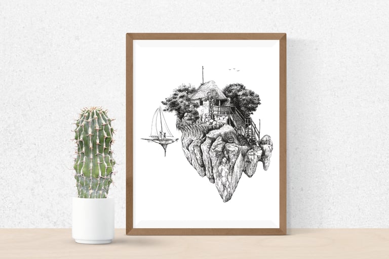 "L'îlot des voyageurs" / A3 (40ex.)