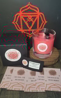 Image 1 of Root Chakra Crystal Infused Candle Gift Set