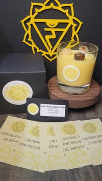 Image 1 of Solar Plexus Chakra Crystal Infused Candle Gift Set