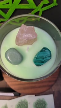 Image 2 of Heart Chakra Crystal Infused Candle Gift Set